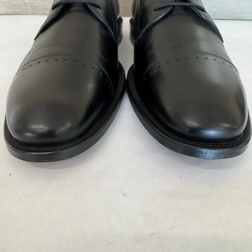 Johnston & Murphy Black Leather Cap‎ Toe Oxford Dress Shoes Men 8M Career Work